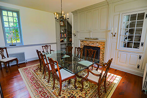 the formal dining room in the vaux hall manor house